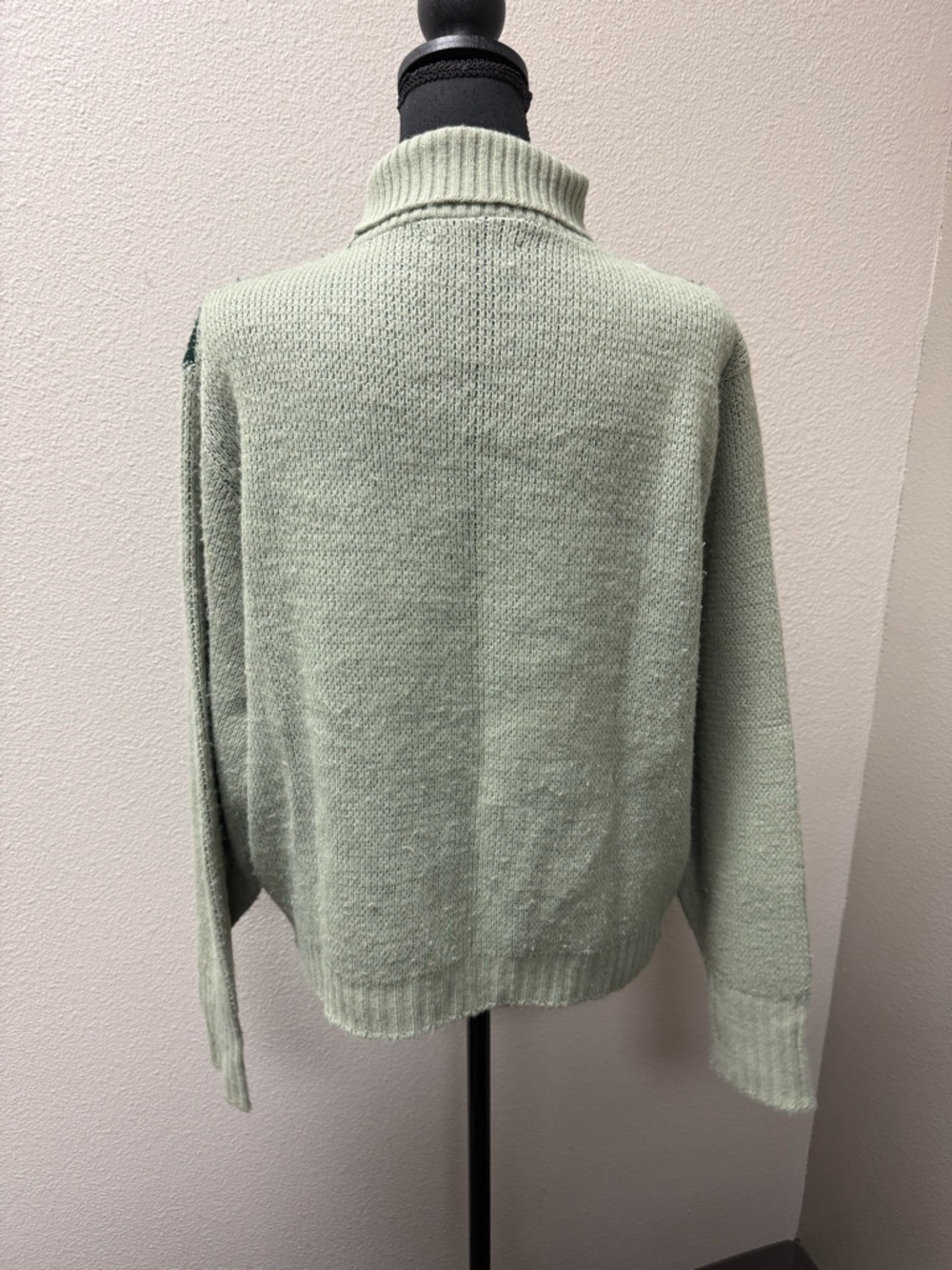 Vintage Puritan Ski Sweater Green Turtleneck Nordic Fair Isle Medium USA - Picture 5 of 8